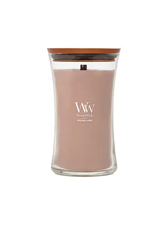 WOODWICK | Bougie sablier mèche crépitante 610g Large Spided Blackberry | beige